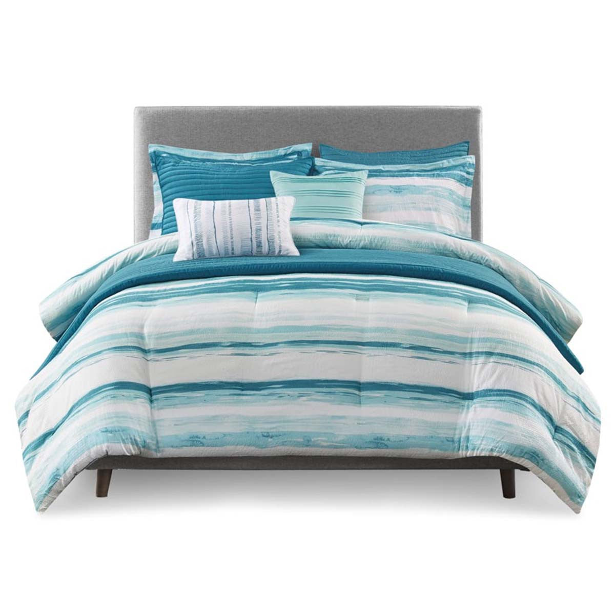 Seaside Dreams Aqua 8 Piece Comforter Set - Full/Queen - OVERSTOCK