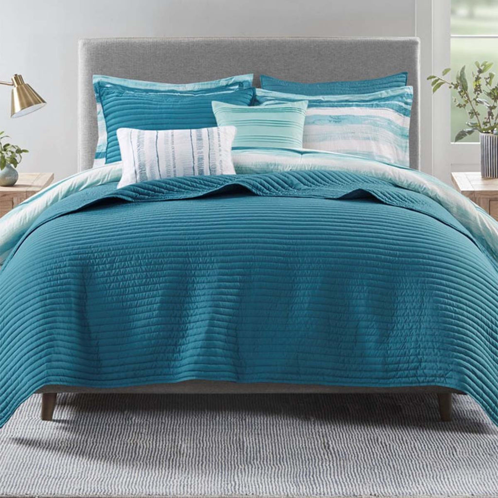 Seaside Dreams Aqua 8 Piece Comforter Set - King/Cal King