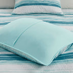 Blue Tide 6 Piece Quilt Bed Set - Full/Queen