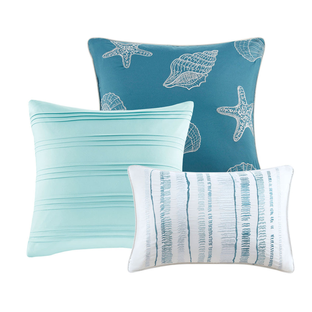 Blue Tide 6 Piece Quilt Bed Set - King/Cal. King