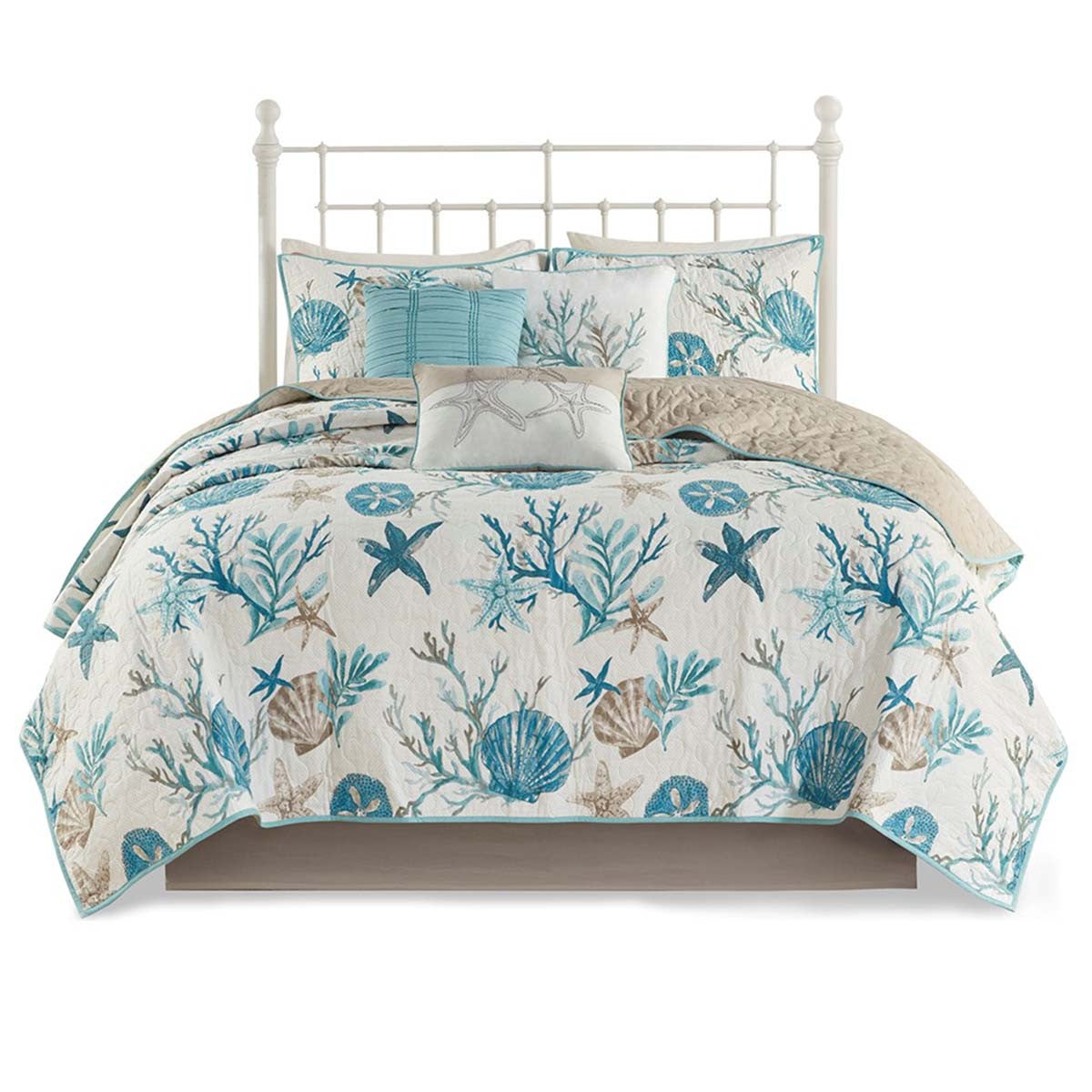 Coralscape Seashell Quilt Set - Full/Queen