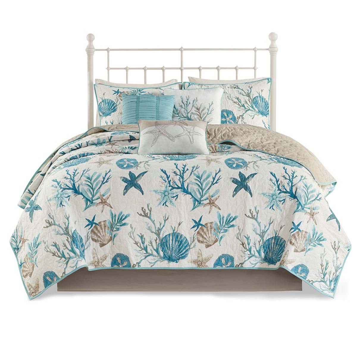 Coralscape Seashell Quilt Set - King/Cal King