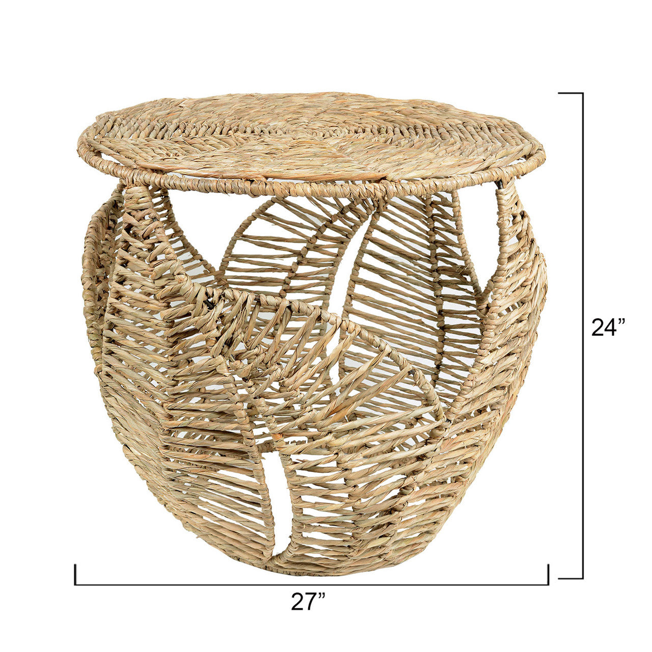 Palm Breeze Seagrass Side Table