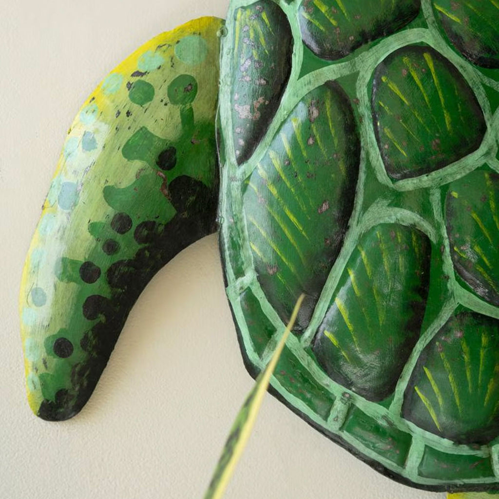 Emerald Sea Turtle Metal Wall Decor