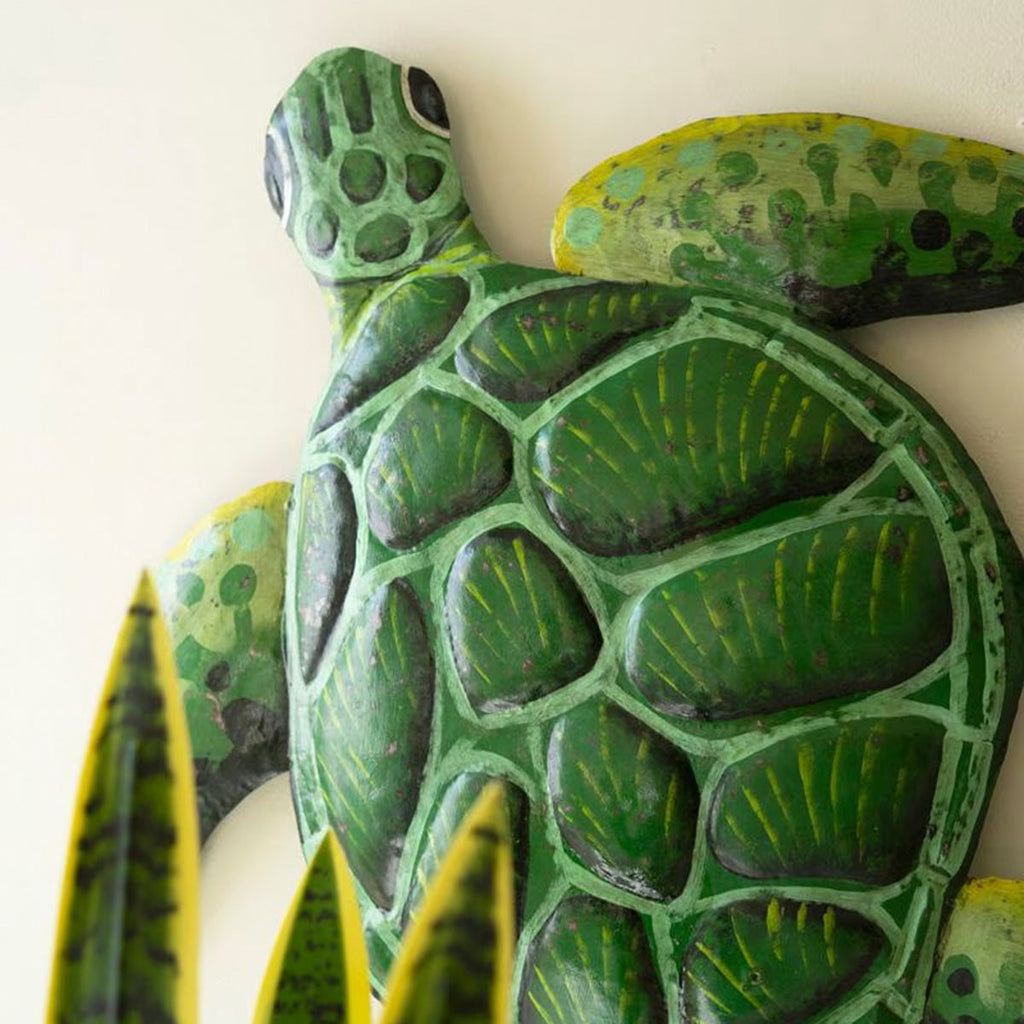 Emerald Sea Turtle Metal Wall Decor