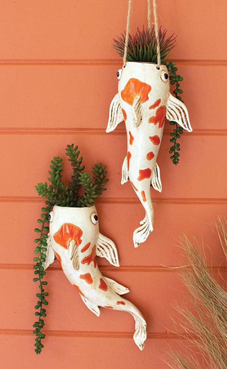 Koi Meets World Hanging Planter