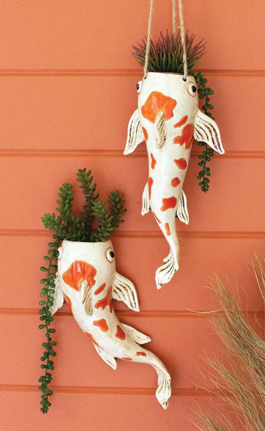 Koi Meets World Hanging Planter