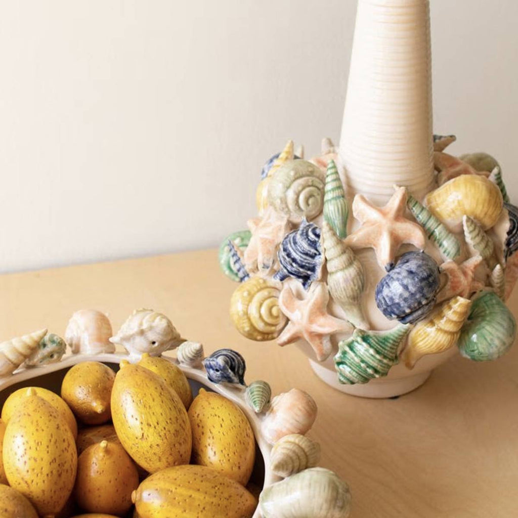 Multicolor Shells Ceramic Vase