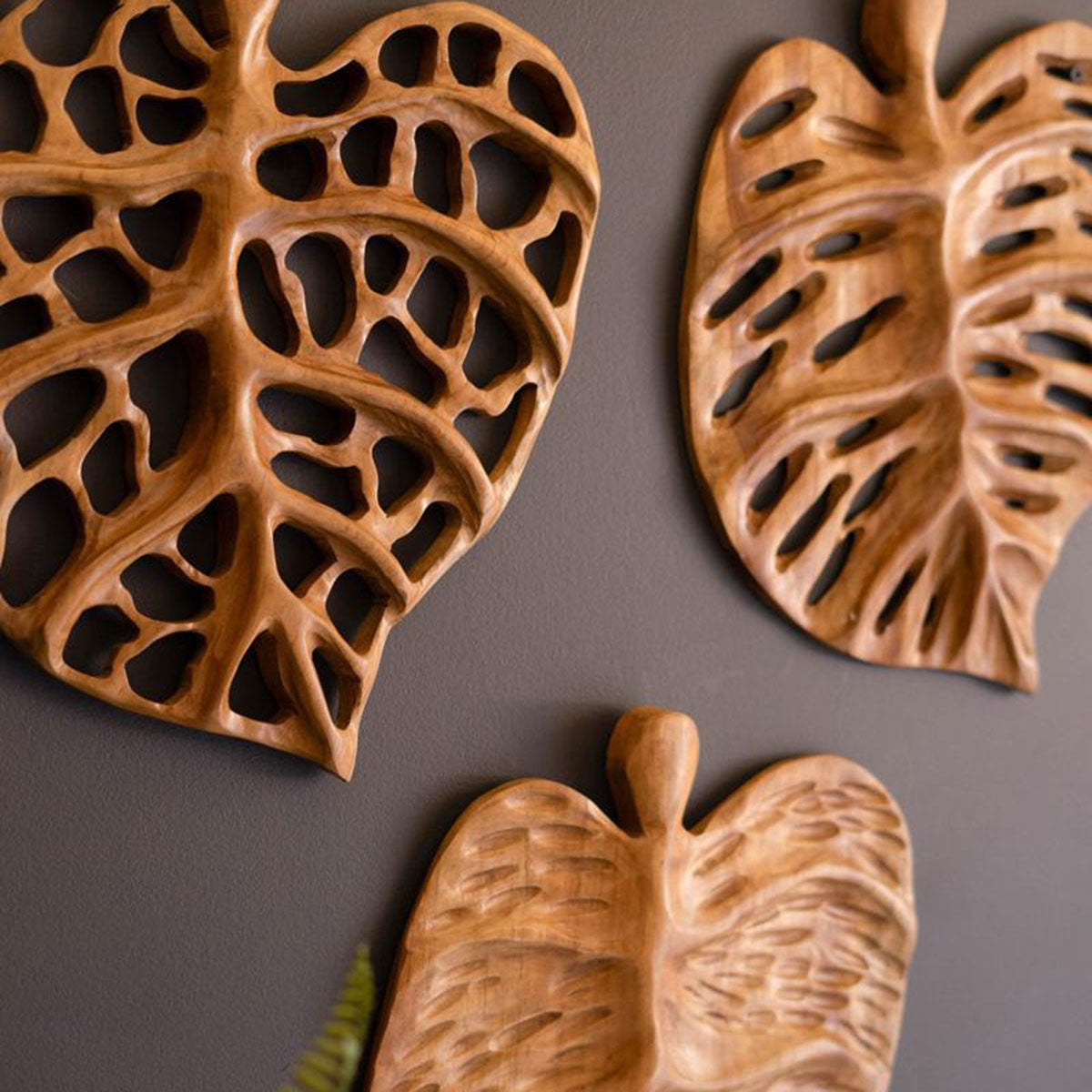 Teak Leaves Wall Decor - Set of 3 - OUT OF STOCK UNTIL 08/12/2026
