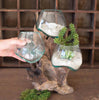 Teakwood Tiered Glass Planter - OUT OF STOCK UNTIL 07/14/2026