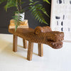 Carved Croc Wooden Bench