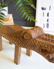 Carved Croc Wooden Bench