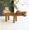 Carved Croc Wooden Bench