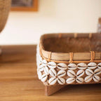 Ivory Seas Bamboo & Shell Trays - Set of 2
