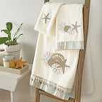 Tranquil Sea Fingertip Towel - White