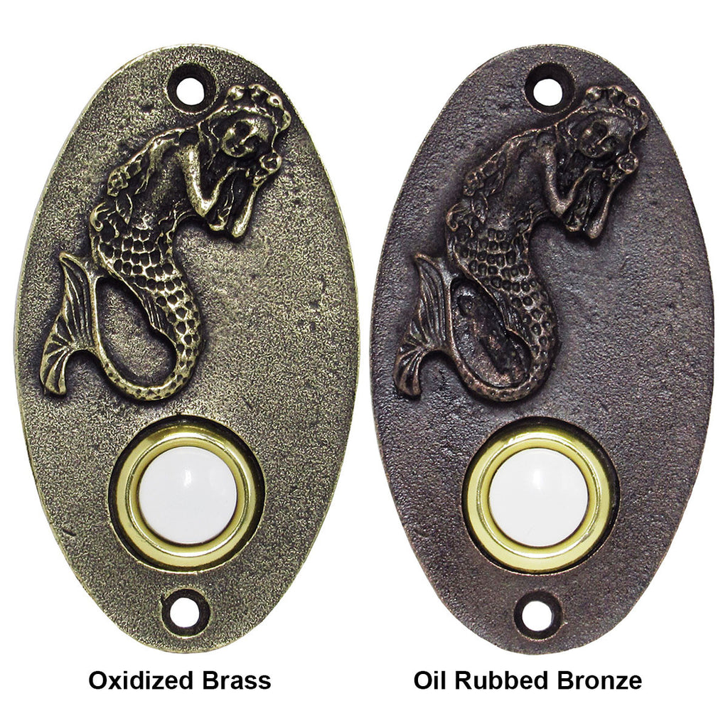 Sleepy Mermaid Oval Doorbell