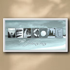 Welcome Beach Personalized Framed Canvas