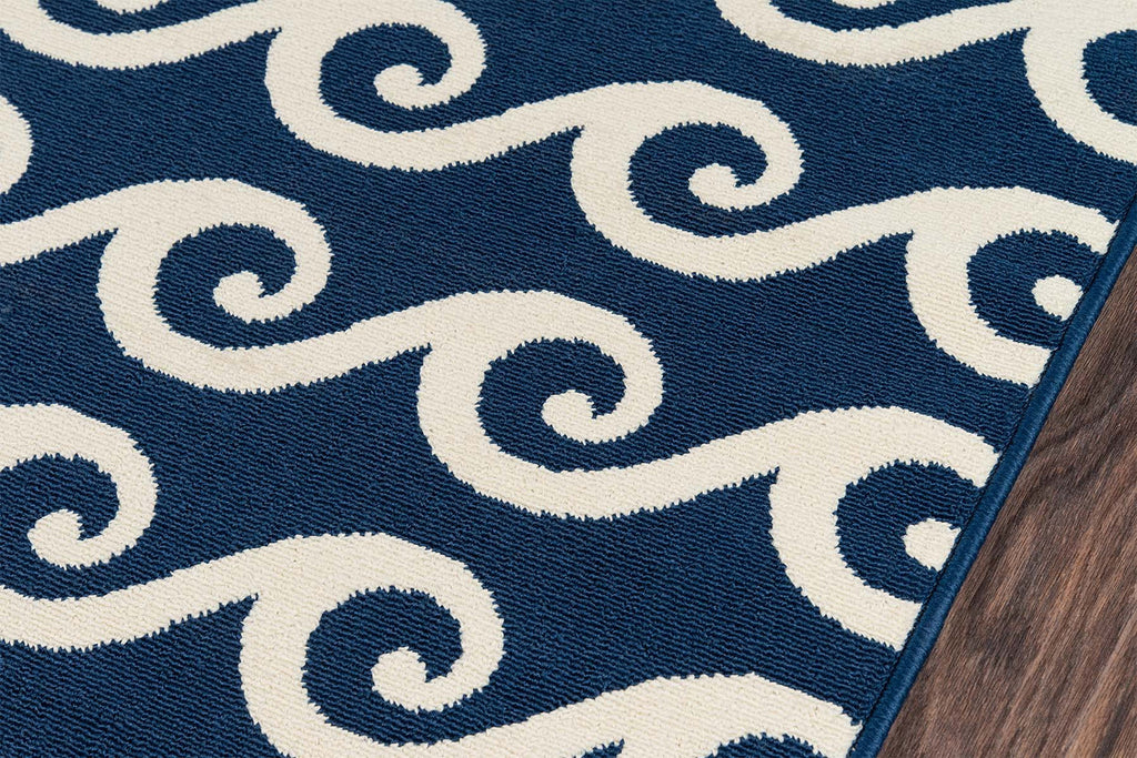 Sea Serenity Navy Indoor/Outdoor Rug - 8 x 11