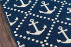 Anchors Away Navy Indoor/Outdoor Rug - 2 x 4