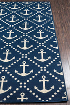Anchors Away Navy Indoor/Outdoor Rug - 7 x 10