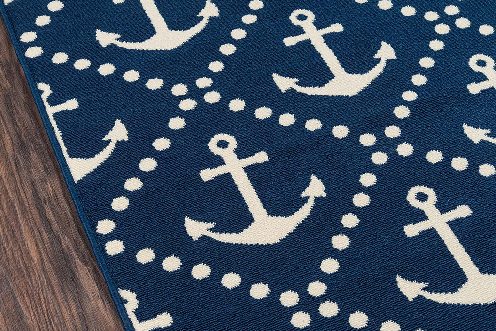 Anchors Away Navy Indoor/Outdoor Rug - 8 x 11