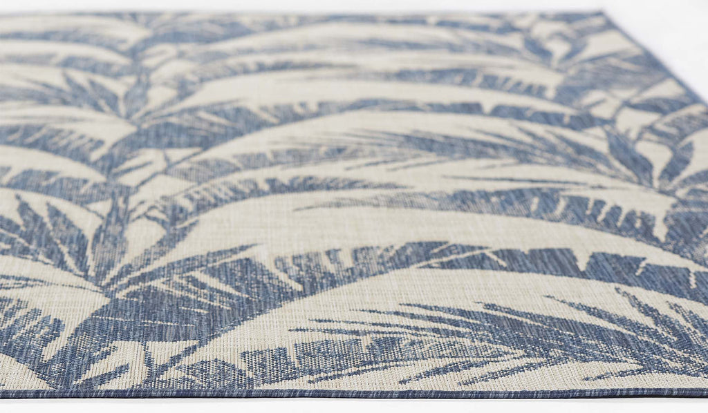 Blue Summer Palm Indoor/Outdoor Rug - 4 x 6