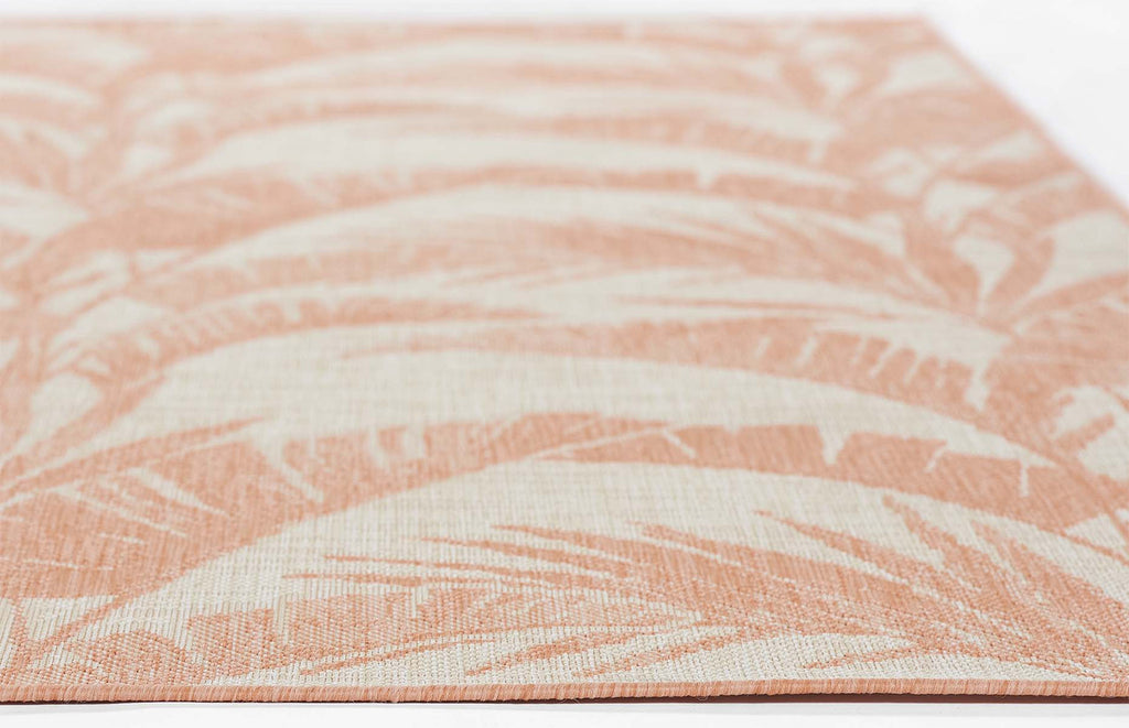 Coral Summer Palm Indoor/Outdoor Rug - 2 x 3