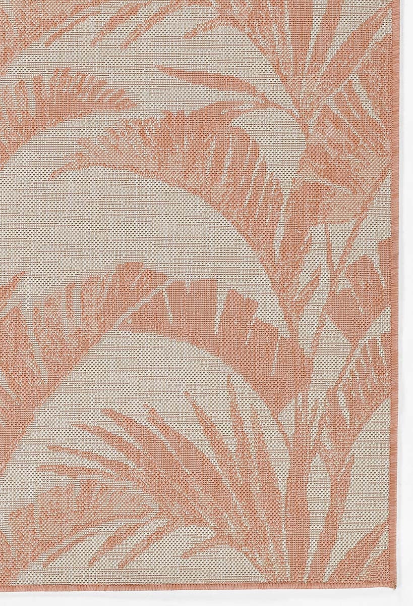 Coral Summer Palm Indoor/Outdoor Rug - 3 x 8