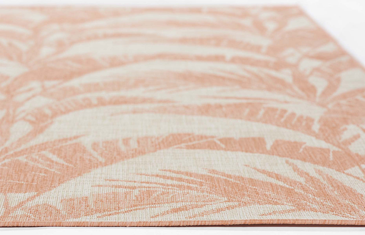 Coral Summer Palm Indoor/Outdoor Rug - 9 x 12