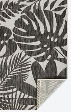 Prince Palm Black Indoor/Outdoor Rug - 2 x 3