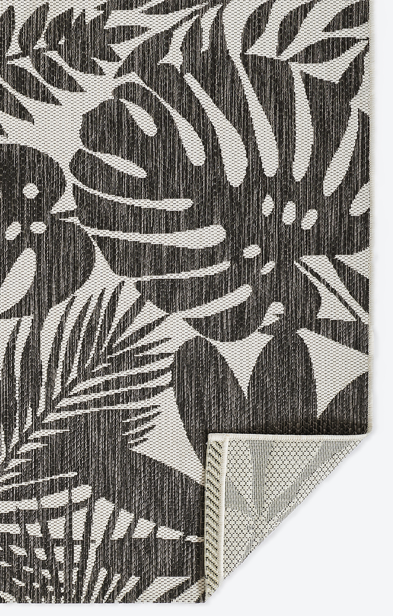 Prince Palm Black Indoor/Outdoor Rug - 2 x 3