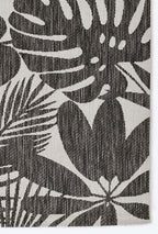Prince Palm Black Indoor/Outdoor Rug - 2 x 3