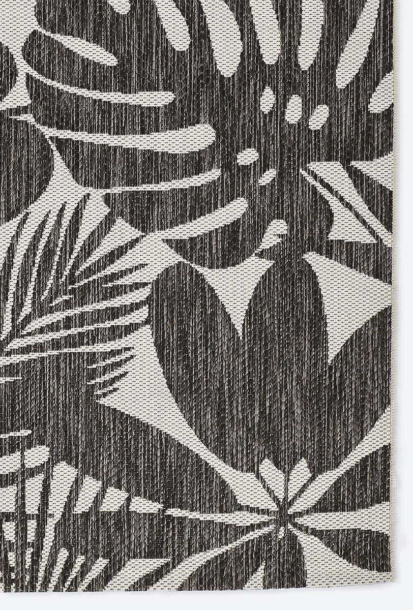 Prince Palm Black Indoor/Outdoor Rug - 2 x 3