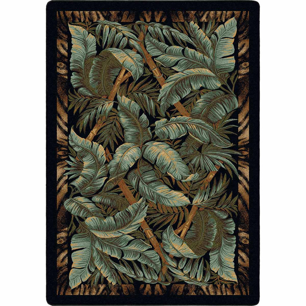 Tropical Bounty Black & Green Rug - 4 x 5