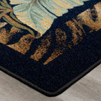 Tropical Bounty Black & Green Rug - 8 x 11
