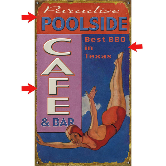 Poolside Cafe Personalized Signs