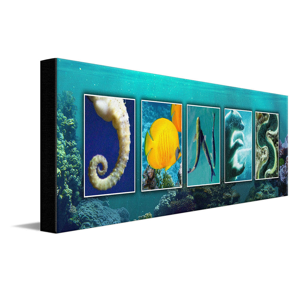 Undersea Personalized Stretched Canvas - Large