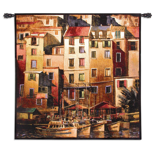 Mediterranean Village Wall Tapestry