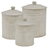 Retro Cream Metal Canisters - Set of 3