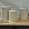 Retro Cream Metal Canisters - Set of 3