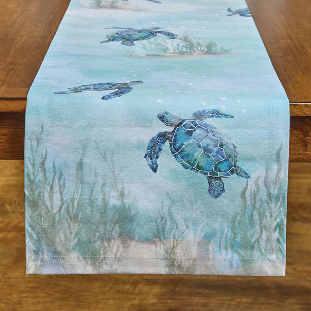 Sea Turtle Escape Table Runner - 72 Inches