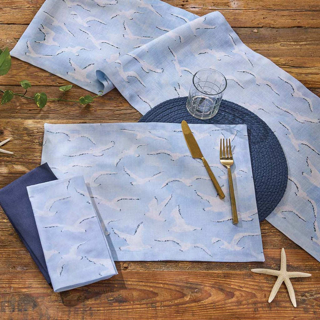Gliding Seagulls Table Runner - 72 Inch