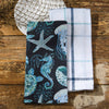 Midnight Reef Dishtowels - Set of 4