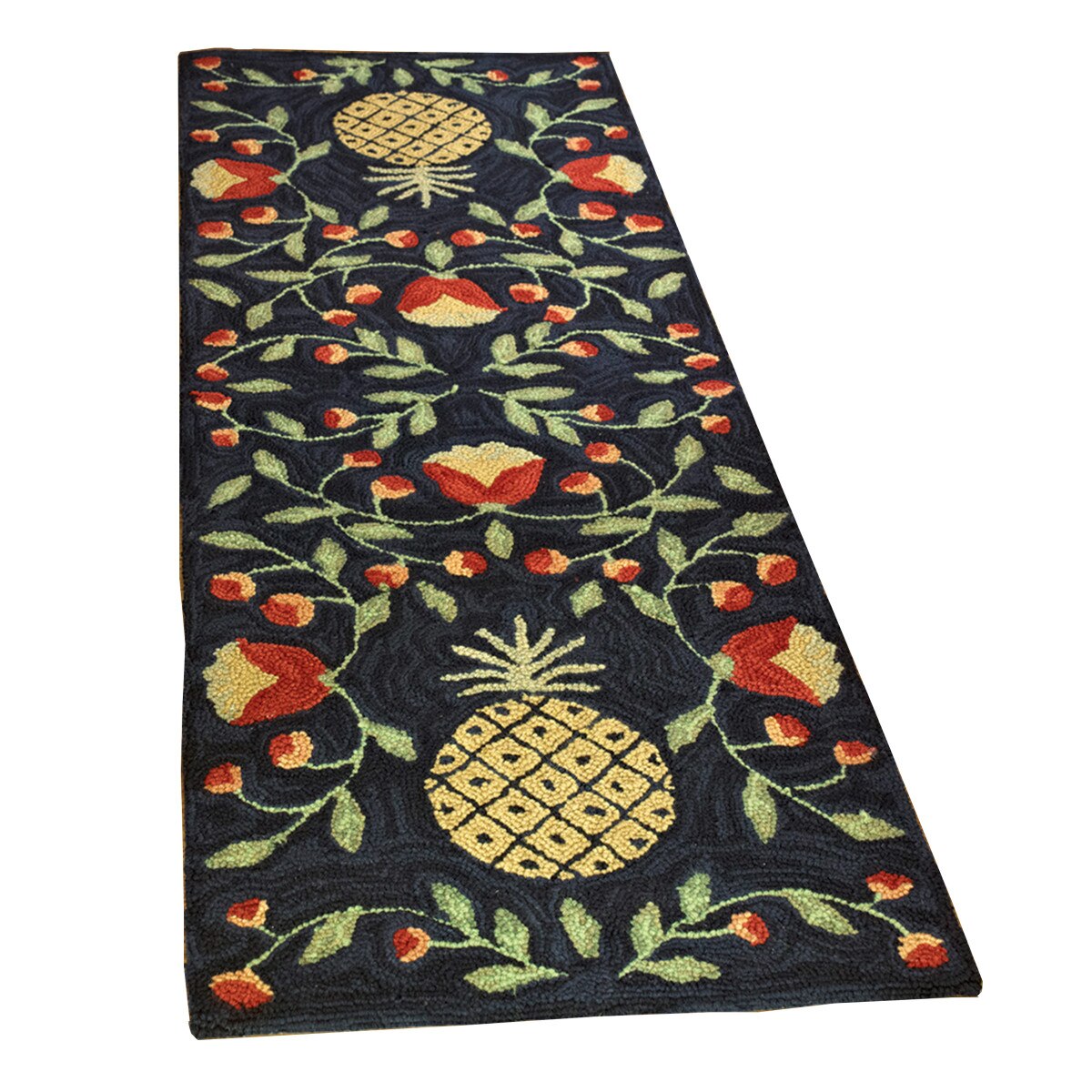 Floral Pineapple Hooked Runner