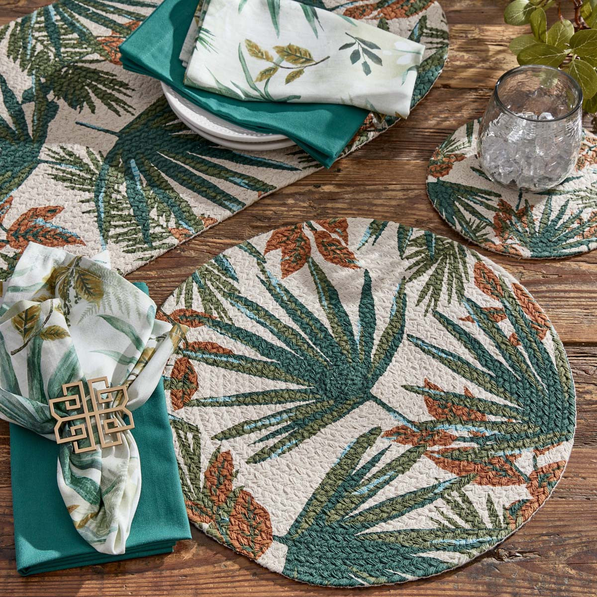 Tropic Palm Oasis Table Runner - 36 Inch