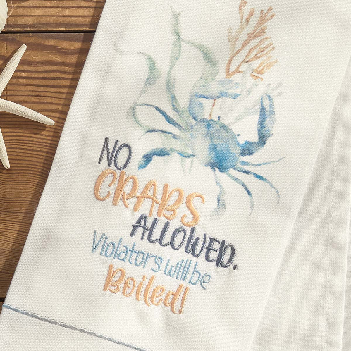 Seaweed Garden Crabs Dishtowels - Set of 4