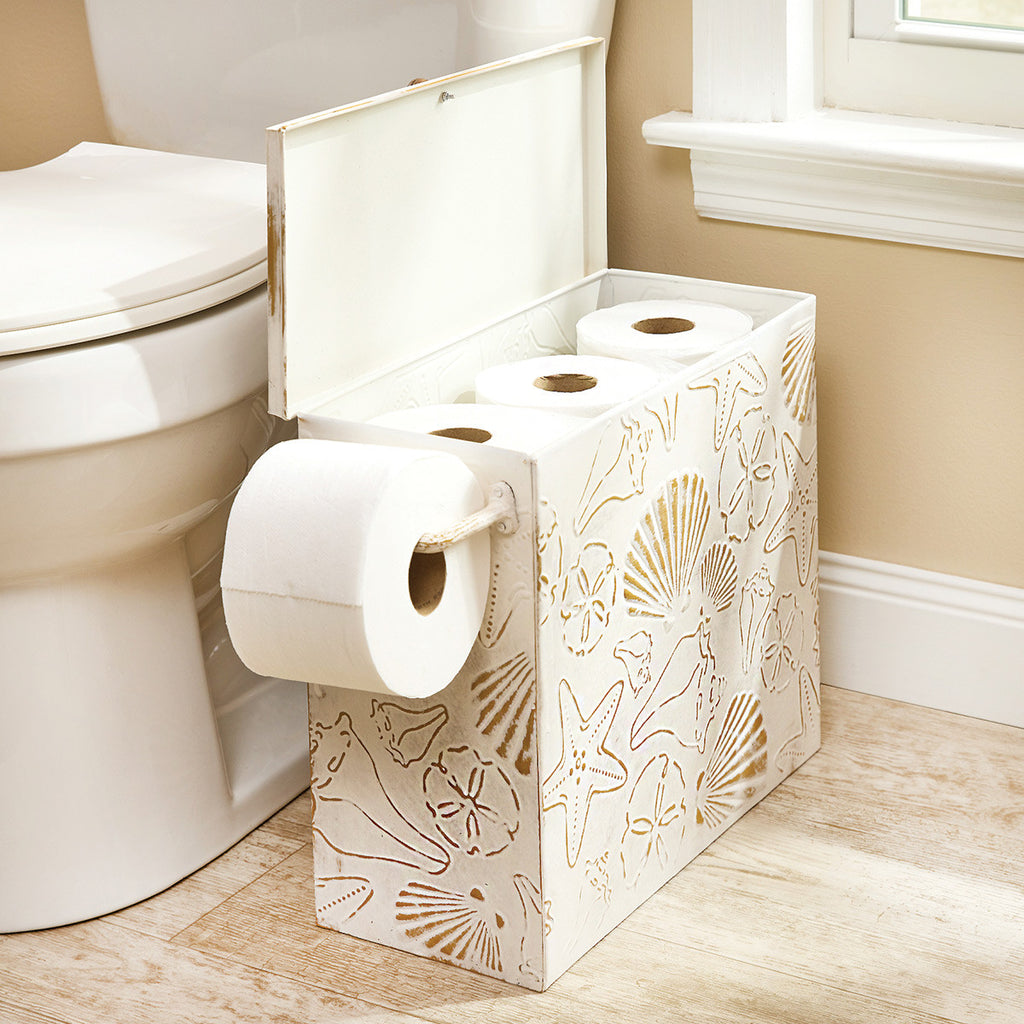 Shoreline Shell Toilet Tissue Storage Container - OUT OF STOCK UNTIL 09/02/2026