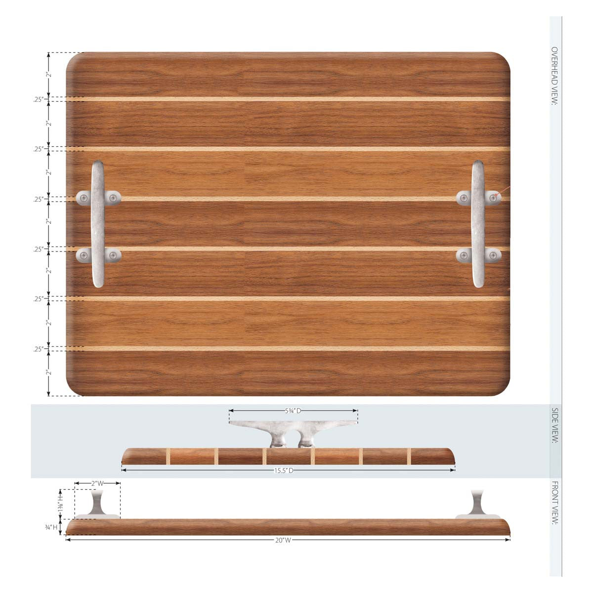 Nautical Cleat Charcuterie Board