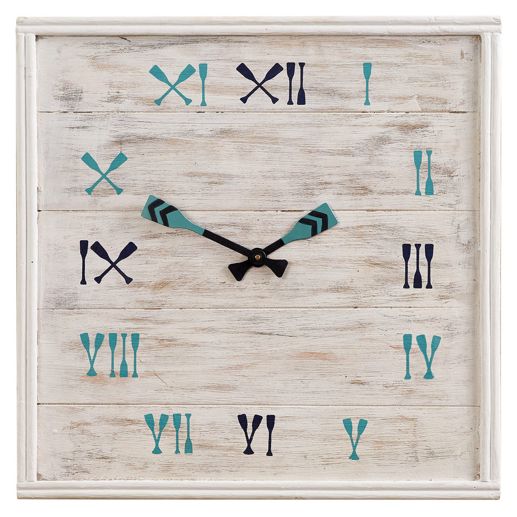 Rustic Lake Paddles Wall Clock