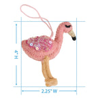 Felt Flamingo Ornaments - Set of 4